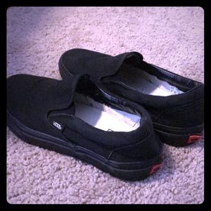 Vans size 9 black slip on
